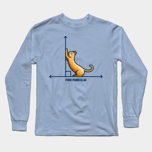 Purr-pendicular Kawaii Cute Cat Maths Long Sleeve T-Shirt